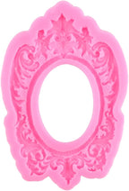 Mujiang Picture Frames Silicone Molds Photo Frame Fondant Mold Baroque Vintage Frame Candy Mold Relief Frame Mold For Sugar Cake Decorating Cupcake Topper Chocolate Gum Paste Polymer Clay Set Of 4