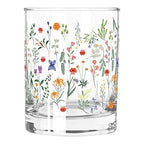 Slant Party Supplies Whiskey Glasses - Double Old Fashioned Cocktail Glass, 12-Ounce, Boho Flowers