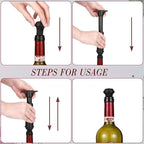 Honoson 60 Pieces Wine Stopper Silicone Resealable Pump Vacuum Saver Practical for Kitchen Supplies Bottle Tools (Black)