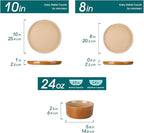 vancasso ONION Ceramic Plates and Bowls Sets, 18 Pieces Brown Dinnerware Sets for Kitchen, Reactive Glaze Dishes Set for 6, Dishwasher and Microwave Safe