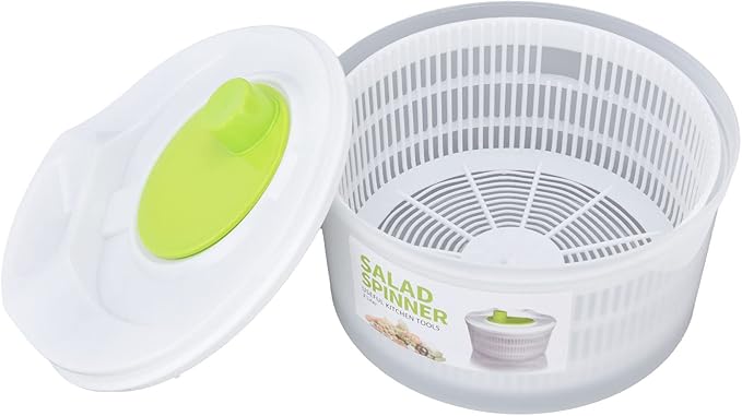 Salad Spinner, Salad Drye with Rotary Handle, 3L Plastic Salad Drainer Vegetable Dryer Multifunction Easy Draining Fruit Washer Manual Lettuce Dryer for Cooking