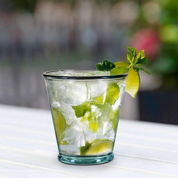 COURONNE Verra Clear Water Glass, Recycled Drinking Glass for Candles, Bar & Home Decor, Dishwasher Safe, 10.1 oz