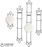 TRIPAR Augusta Narrow Vertical Plate Rack, Black Display (2 Tiers) - Lightweight & Durable - Contains 2 Non-Adjustable Brackets - Elegantly Display Plates, Tiles, Artwork, & More