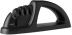 Amazon Basics 4-in-1 Knife Sharpener with Non-Slip Base, Includes Safety Glove