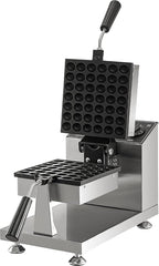 VEVOR Commercial Bubble Waffle Maker, 8" Square Mould, 1200W Egg Bubble Puff Iron w/ 360°Rotatable 2 Pans & Bent Handles, Stainless Steel Baker w/Non-Stick Teflon Coating, 50-300℃/122-572℉ Adjustable