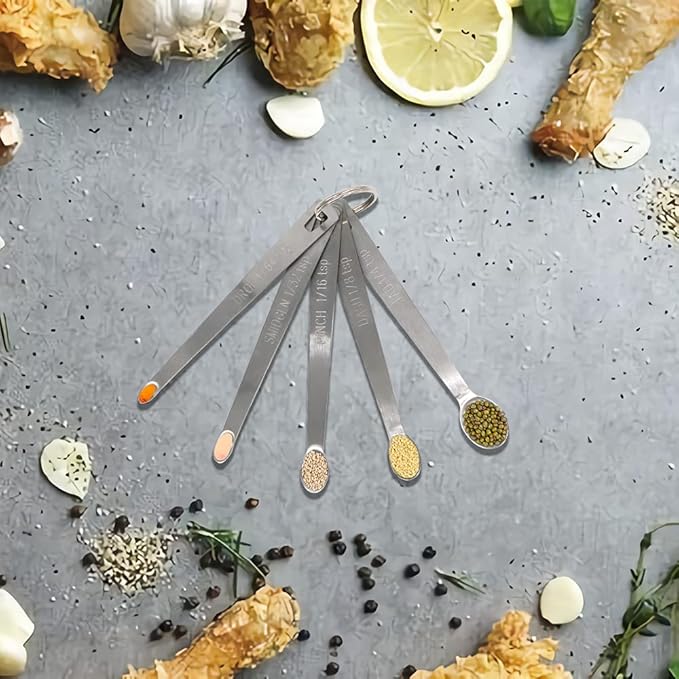3PCS 1/16 Teaspoon(1/16tsp, 0.31ml, Pinch) Single Tiny Measuring Spoon, Small Individual Stainless Steel Measure Spoons Only