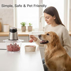 MEGAWISE Electric Food Processor, 800W Meat Grinder & Vegetable Chopper - 2 Bowls (3L Stainless Steel + 3L Glass) with 4 Blades, Dual-Speed Food Chopper for Meat, Fruits, Vegetables, and Nuts