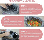 Large Size 36 Count Slow Cooker Liners 13"x21", Disposable Nylon Pot Liners, Multipurpose BPA-Free Cooking Bags, Fits 3-8 Quarts Oval & Round Pots & Slow Cookers