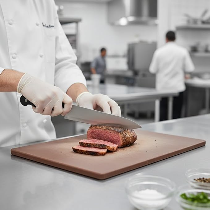 TrueCraftware- 20" X 15" X 1/2” Cutting Board for Kitchen Brown Color Plastic- Color Coded Durable Kitchen Cutting Board Chopping Board Non Slip Cutting Mat for Meat Vegetables Dishwasher Safe