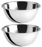 OCS Parts 8 Quart Mixing Bowls | Set of 2 | 13.25-Inch Stainless Steel Professional Grade Flat Base Mixing Bowls for Home and Commercial Kitchens