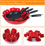 BYKITCHEN Pot Pan Protectors, Larger & Thicker Stacking Pot Protectors, Set of 8 and 4 Different Sizes, Pan Separator Pads for Stacking and Protecting Your Cookware(10/12/14/16inch)