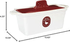 Saveur et Degustation KC2301 Foie Gras Terrine with Press, Ceramic, Red/White, 25.5 x 11 x 27 cm