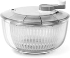 KEOUKE Manual Salad Spinner - Hand-Crank Vegetable & Lettuce Dryer for Washing, Spinning, and Draining Greens, Fruits, and Vegetables - Food-Grade Material, Easy-Clean Detachable Parts 4.2Qt.