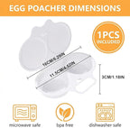 White Microwave Egg Cooker,Microwave Egg Poacher,Egg Poacher Microwave,2 Cavity Nonstick Poached Egg Maker With Lid, Egg Cooker, Double Drain Poached Cups Specialty Cookware