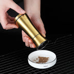 Kyraton Gold Salt and Pepper Shakers, Titanium Plating Stainless Steel Salt and Pepper Grinders Refillable Pepper Grinder, Pepper Mill, Salt Grinder, Salt Shaker, Salt Pepper Shaker Set of 2
