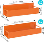 HuggieGems 4 Pack Magnetic Spice Storage Rack Organizer for Refrigerator and Oven, Orange Fridge Organizers and Storage