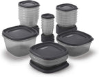 Rubbermaid EasyFindLids Food Storage Containers with SilverShield Antimicrobial Protection, 42-Piece Set, BPA-Free, Grey