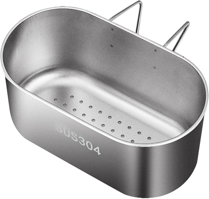 Sink Drain Strainer Basket Stainless Steel,Hanging Sink Strainer Colander Drain Basket Multifunctional Kitchen Sinks Food Waste Filter and Vegetables Fruits Clean (COLOR:silver)