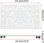 Sumnacon 2 Pack Rectangle Cast Iron Trivets, Rustic Iron Hot Dish Plate Trivet for Kitchen Countertop Dining Table (White, 9.6 x 6.3 Inch)