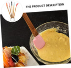 Cute Kids Baking Supplies 5pc Wood Handle Silicone Baking Tools Set for Girls Food-grade