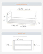 Under Shelf Storage Basket, 2 Pack Heavy-Duty Hanging Baskets Under Cabinet Shelf Organizer, Add-on Space Saver Kitchen, Pantry, Laundry Room, Slide-in White Large Shallow Depth Large