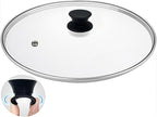 Glass lid for Large Pots and Pans, 14 Inch Cover for Replacement, Commercial Lid for Cookware, Frying Pans, Stockpot, Dishwasher safe and oven safe up to 400°F Fit Inner Dia14 to 14.4 Inch