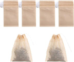 400 Pack Disposable Drawstring Tea Filter Bags Safe & Natural Unbleached Paper Tea Infuser Drawstring Empty Bag for Loose Leaf Tea (7 x 9, Natual Color)