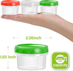 EONJOE 2 oz Plastic Containers with Lids Small Salad Dressing Container To Go Condiment Sauce Dipping Cups Jars Airtight,6-pack