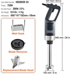 VEVOR Commercial Immersion Blender, 750W 12" Heavy Duty Hand Mixer, Variable Speed Kitchen Stick Mixer with 304 Stainless Steel Blade, Multi-Purpose Blender for Soup, Smoothie, Puree, Baby Food