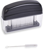Meat Tenderizer Tool - 48 Stainless Steel Needle Blades for Tenderizing Chicken, Steak, Pork, Beef – Handheld Meat Tenderizer Stapler to Enhance Texture & Taste – Complete with Cleaning Brush