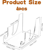 4 Pcs Acrylic 2-Tier Plate Display Stand,Clear Dinnerware Holder for China Platters Kitchen & Cabinet Organizer Rack for Tableware Display (2-Tier)