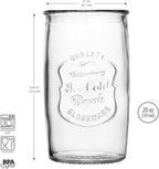 Glaver's Set of 8 Highball Glass Cups 20 OZ Stemless Tall Drinking Glasses For Everyday Use, Vintage Ice Cold Logo Tumbler Glassware for Bar, Juice, Cocktails, Beer, Water glasses.