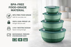 Mixing Bowls with Lids, 8-Piece Airtight Leak-Proof Nesting BPA-Free Bowl Set for Kitchen & Food Storage, Large 4200ml Capacity, Microwave & Dishwasher Safe