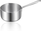 0.5 Quart 18/10 Tri-Ply Stainless Steel Butter Melting Pot, 500ml Silver Butter Warmer Measuring Pan Small Sauce Pan with Dual Pour Spouts for Milk, Coffee, Tea, Soup Warming & Measuring