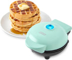 Dash Mini Waffle Maker- Compact Electric Iron for Creative Homemade Treats - Nonstick Surface - Easy-to-Clean - Perfect for Kids & Families - Aqua,(Pack of 6)