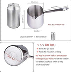 IMEEA Butter Warmer Turkish Coffee Pot Milk Warmer Pot Mini Saucepan with Spout 18/10 Tri-Ply Stainless Steel (10oz/300ml)