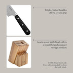 Martha Stewart Eastwalk 14 Piece High Carbon Stainless Steel Cutlery Knife Block Set w/ABS Triple Riveted Forged Handle Acacia Wood Block - Matte Black