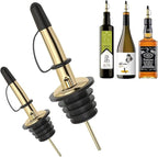 Pafusen 6 Pack Liquor Bottle Pourers, Liquor Pour Spout for Liquor Bottles, Stainless Steel Olive oil Dispenser Spout, Alcohol Pourer Spouts Dust Caps Covers Fixed, Gold