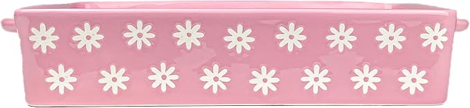 10 Strawberry Street Daisy Rectangular Baker, Pink