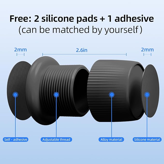 Microwave Risers - Adjustable Height (1.6in-2.6in) Microwave Oven Feet, 4-Pack Non-Slip Microwave Cooling Stand for Small Appliances (Microwave, Air Fryer) & Furniture (Sofa, Table) Black