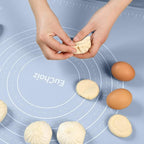 Silicone Pastry Mat 20"*16" Extra Thick Non Stick Baking Mat Food Grade Silicone Dough Rolling Bake Mat with Edge Heightening Blue