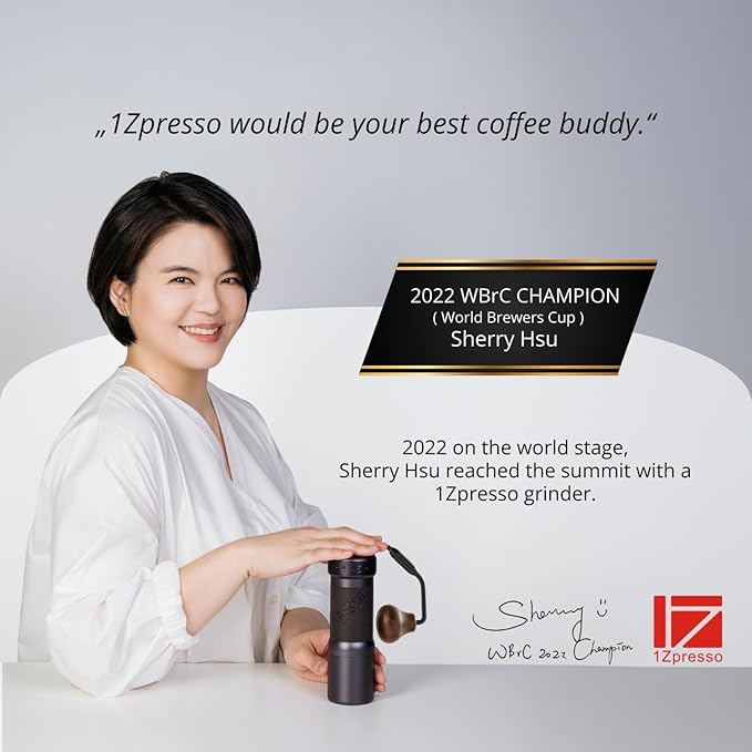1Zpresso K-Ultra Manual Coffee Grinder Silver with Carrying Case, Assembly Consistency Grind Stainless Steel Conical Burr, Foldable Handle, Numerical External Adjustable Setting, All-Round Grinder
