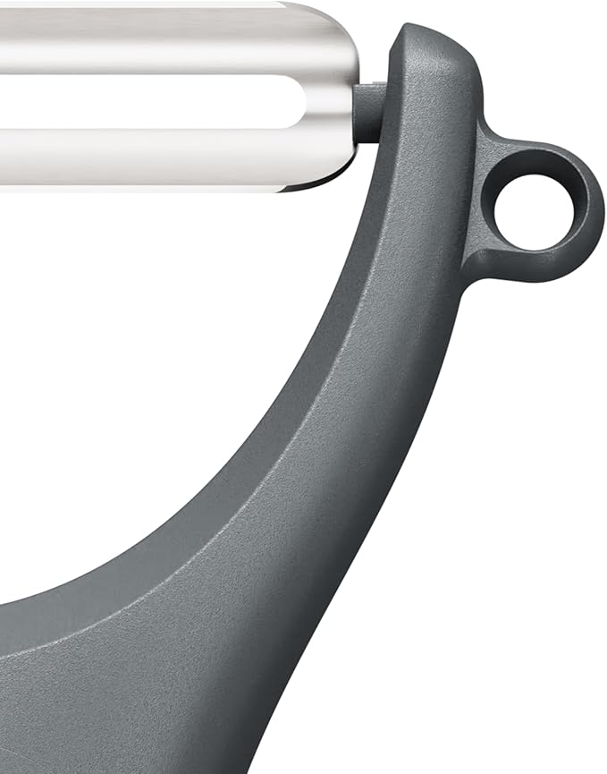 Zyliss Y Peeler – Extra-Hardened Stainless Steel Blade for Effortless Fruit & Vegetable Peeling – Built-in Eye Cutter – Ergonomic Wheatstraw Grip – Dishwasher Safe with Safety Cover – Black