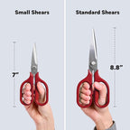 Misen Heavy Duty Kitchen Shears - Comfortable Ambidextrous Scissors for Meat, Poultry, Herbs & More - Easy to Clean - German Stainless Steel - Small | Red