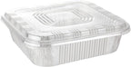 Waytiffer 20-Pack Disposable Aluminum Foil Tins - Heavy Duty Square Cake & Baking Pans with Plastic Dome Lids