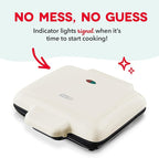 DASH No-Drip Waffle Maker - Four Waffle Molds, Nonstick Waffle Iron with Quick Heat-Up, Nonstick Surface - Perfect Waffle Maker for Kids and Families, Just Add Batter