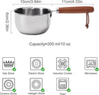 1Pc Stainless Steel Hot Oil Pan Hot Sauce Small Pot Cooking Butter Melting Pot, For Brewing Coffee, Warming Gravy, Melting Butter Or Chocolate, Heating Sauces, Silver(300ml)