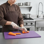 TrueCraftware- 24" X 18" X 1/2” Cutting Board for Kitchen Purple Color Plastic- Plastic Commercial Chopping Board Anti Slip Surface Chopping Food Cutting Mat for Meat Vegetables Dishwasher Safe