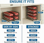 CANYAVE Soda Can Organizer Storage Rack, 2 Pack Stackable Beverage Soda Can Dispenser Organizer Holder for Refrigerator, Cabinet, Pantry (Black)