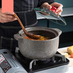 Casserole Home Not-Stick Stcasserole Dish with Glass Lid,Round Ceramic Casserole,Heat-Resistant Slow Stew Pot,Nutrition Clay Stockpot Soup Pot Open Fi